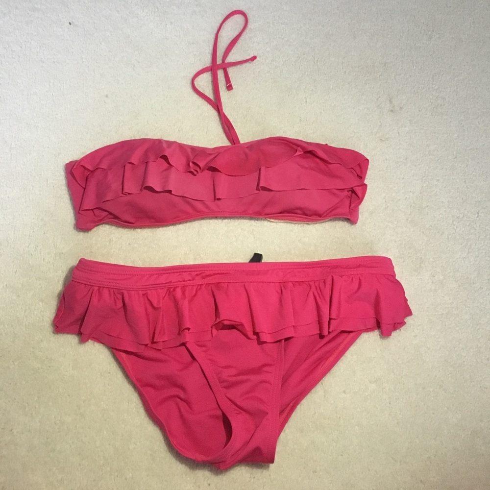 Kenneth Cole Pink Ruffle Bikini