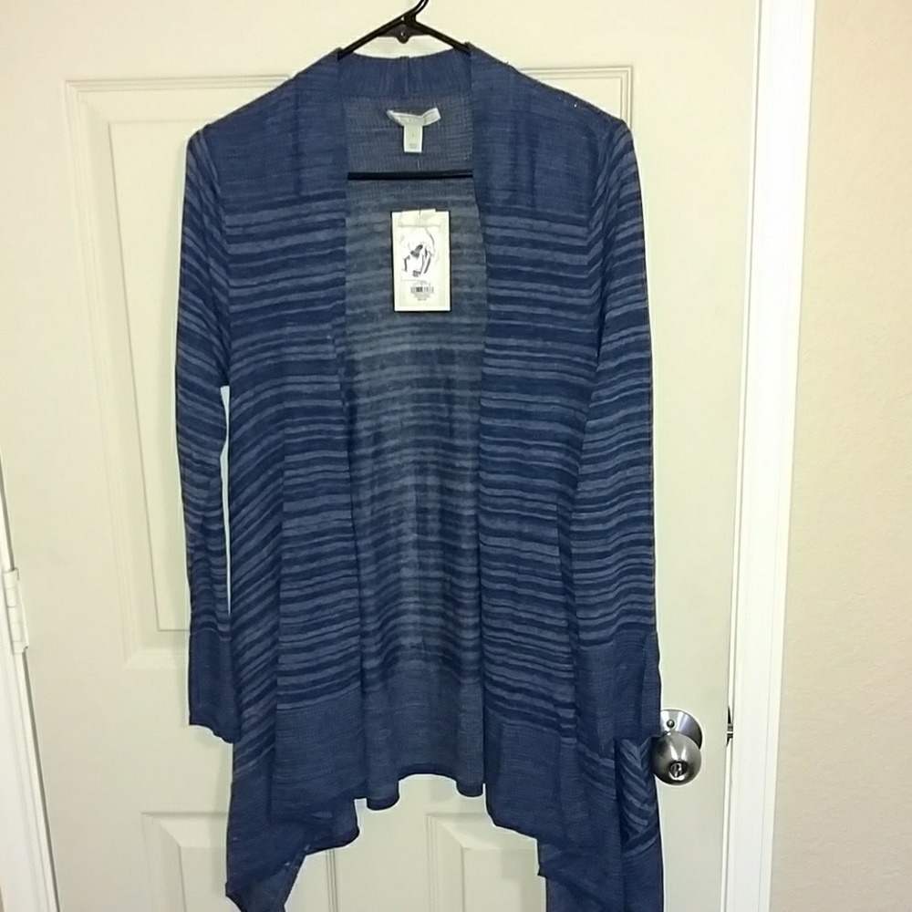 Dana Buchman Indigo Blue Sweater Sz L WOMENS