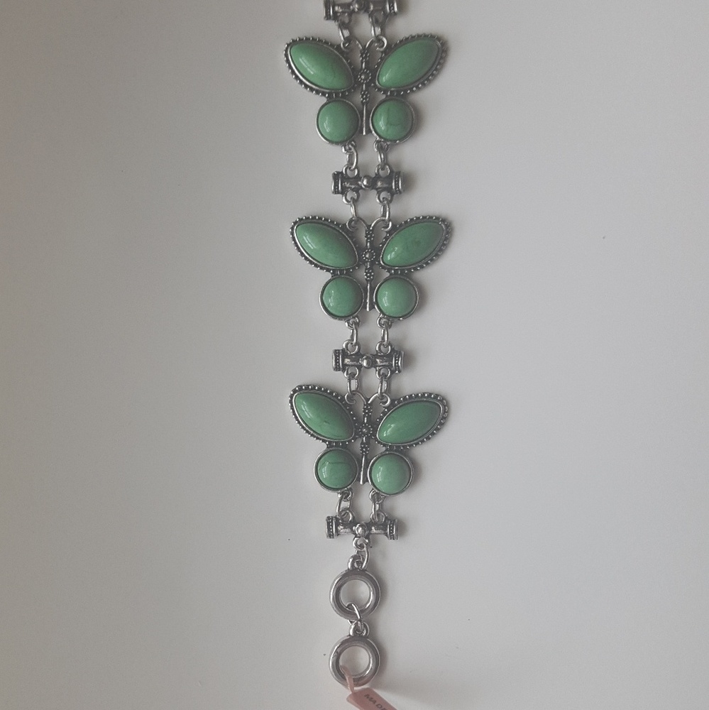 Green turquoise butterfly bracelet