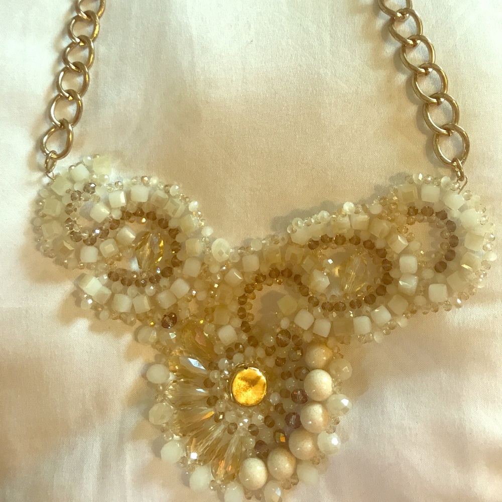 Vintage, hand-beaded statement necklace