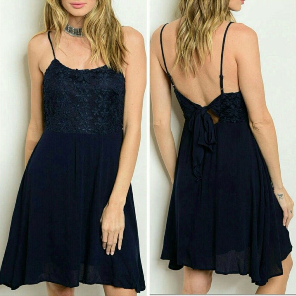 Boutique Flower Tie-Back Dress