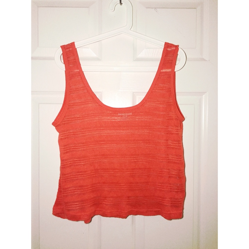 Open Knit Burnt Orange Scoopneck Tank - SzL