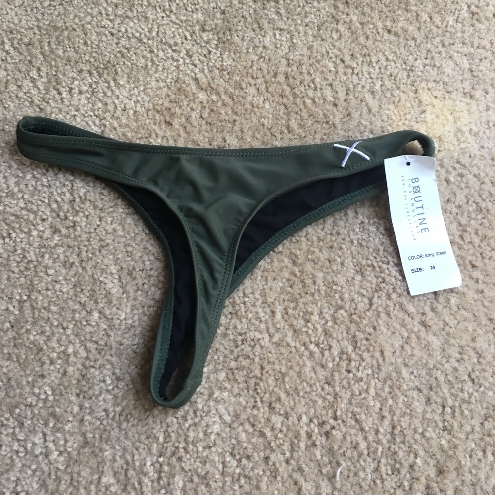 BoutineLA extra cheeky army green bottoms