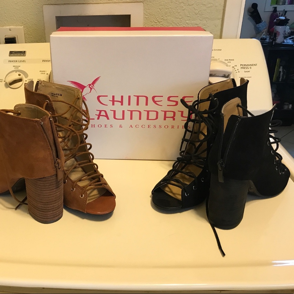 BNIB Chinese laundry lace up heels- black