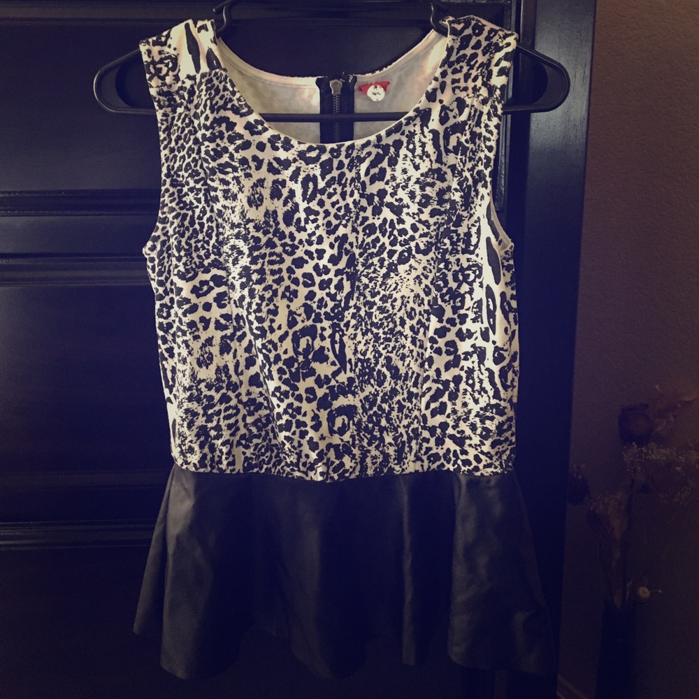 Black & White Peplum Top