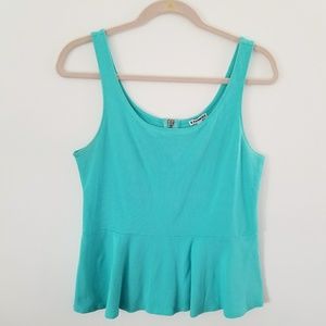 Express Aqua Mint Peplum Tank Top