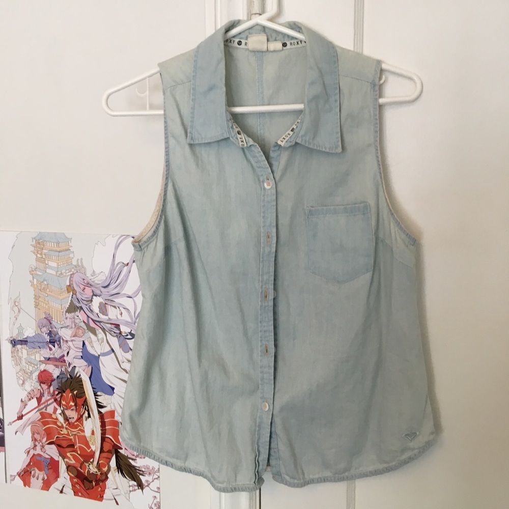 *SOLD*Roxy Light Denim Tank/Sleeveless Shirt