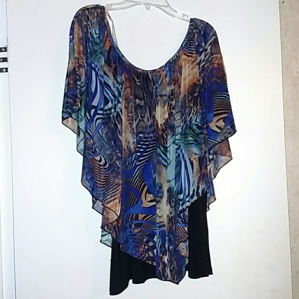Multicolored blouse with built in tank!