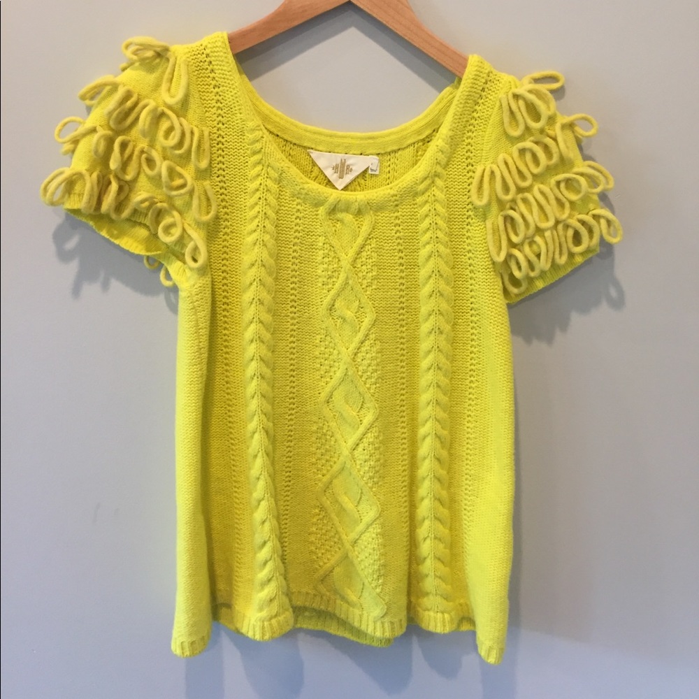Canary yellow anthropologie sweater