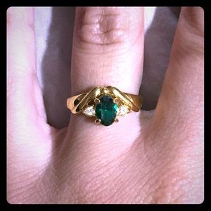 Gold ring with emerald