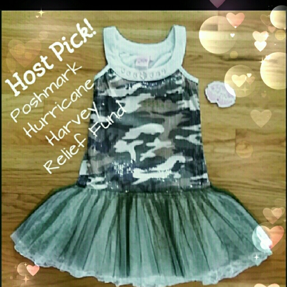 HP Lipstik Girls NWT Sequin Camouflage Tutu Dress