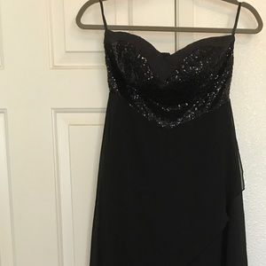 High low black party dress