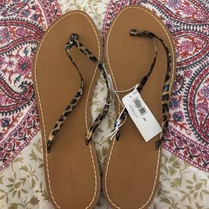 Brand New with Tags Leopard print flip flops