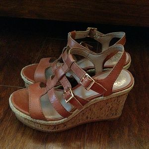 Vince Camuto Camel Wedge Shoes 6.5