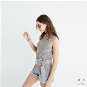 NWT Madewell Large tie-wrap sweater tank Gravel