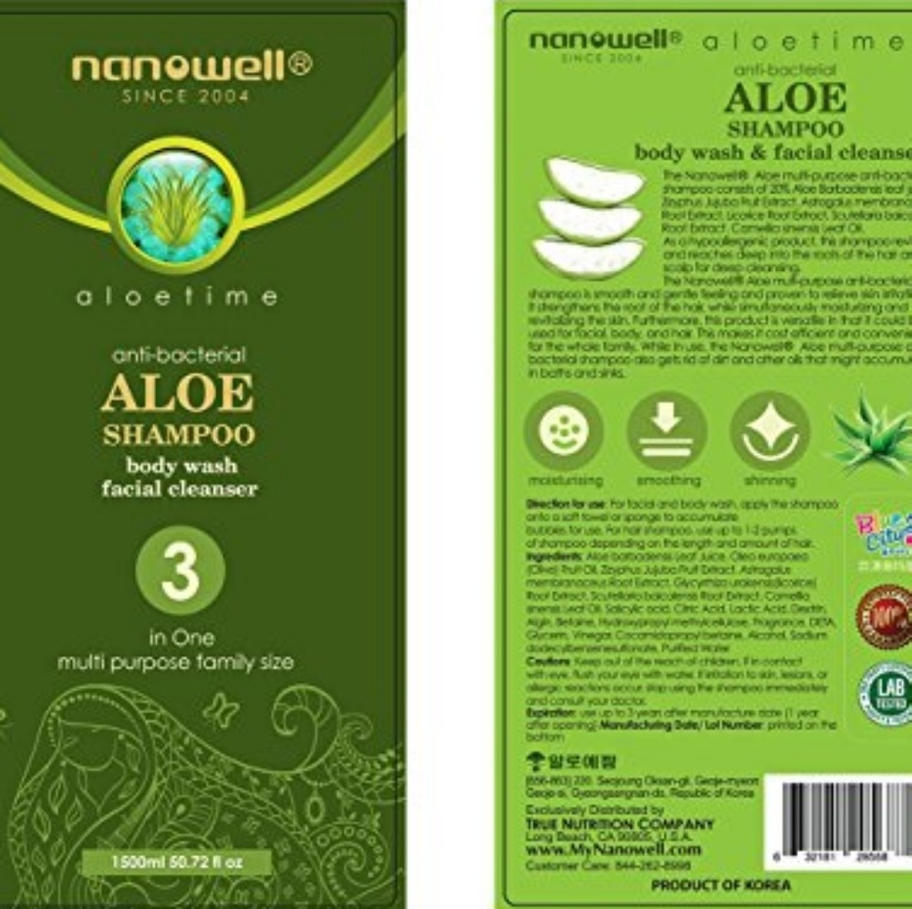 3 in 1 Aloe Shampoo, Body Wash, & Face Cleanser