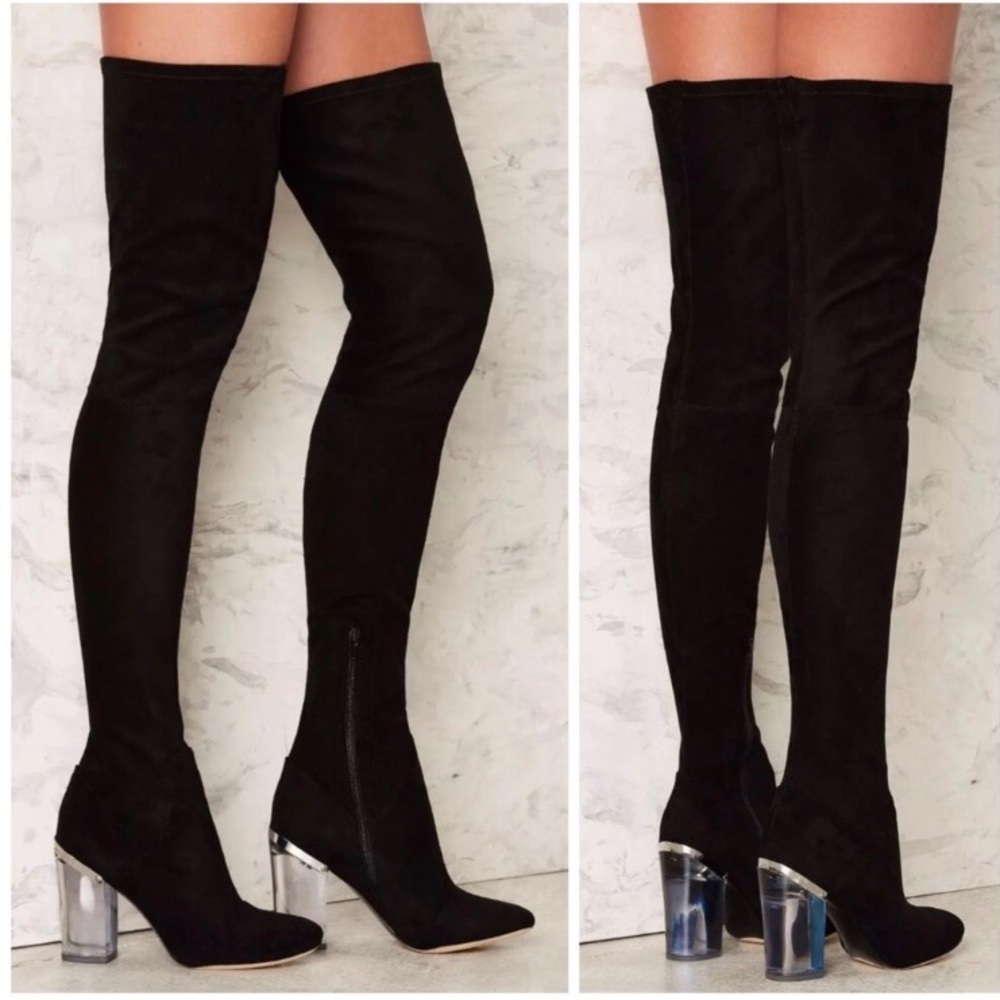 New Nasty Gal Over the Knee Vegan Suede Boots