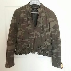Black Rivet Camo Moto Jacket