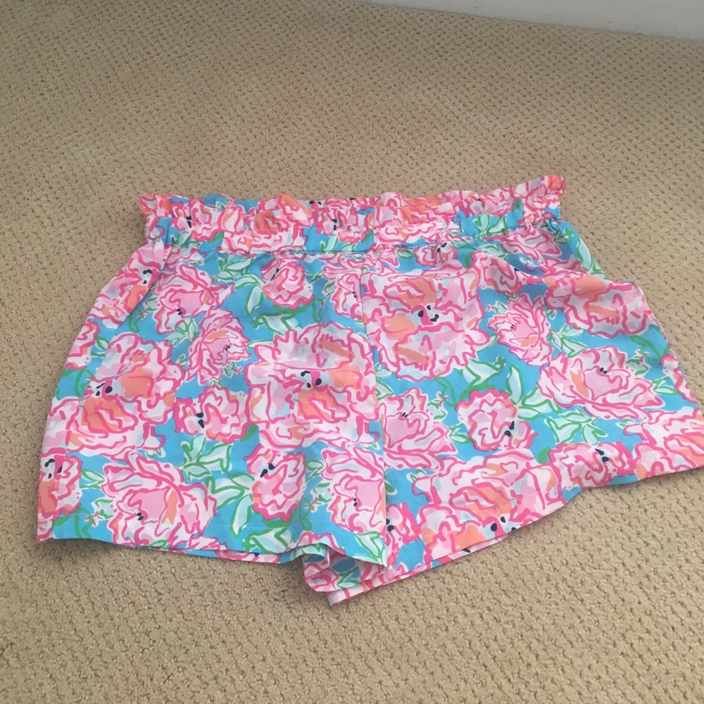 vibrant floral shorts