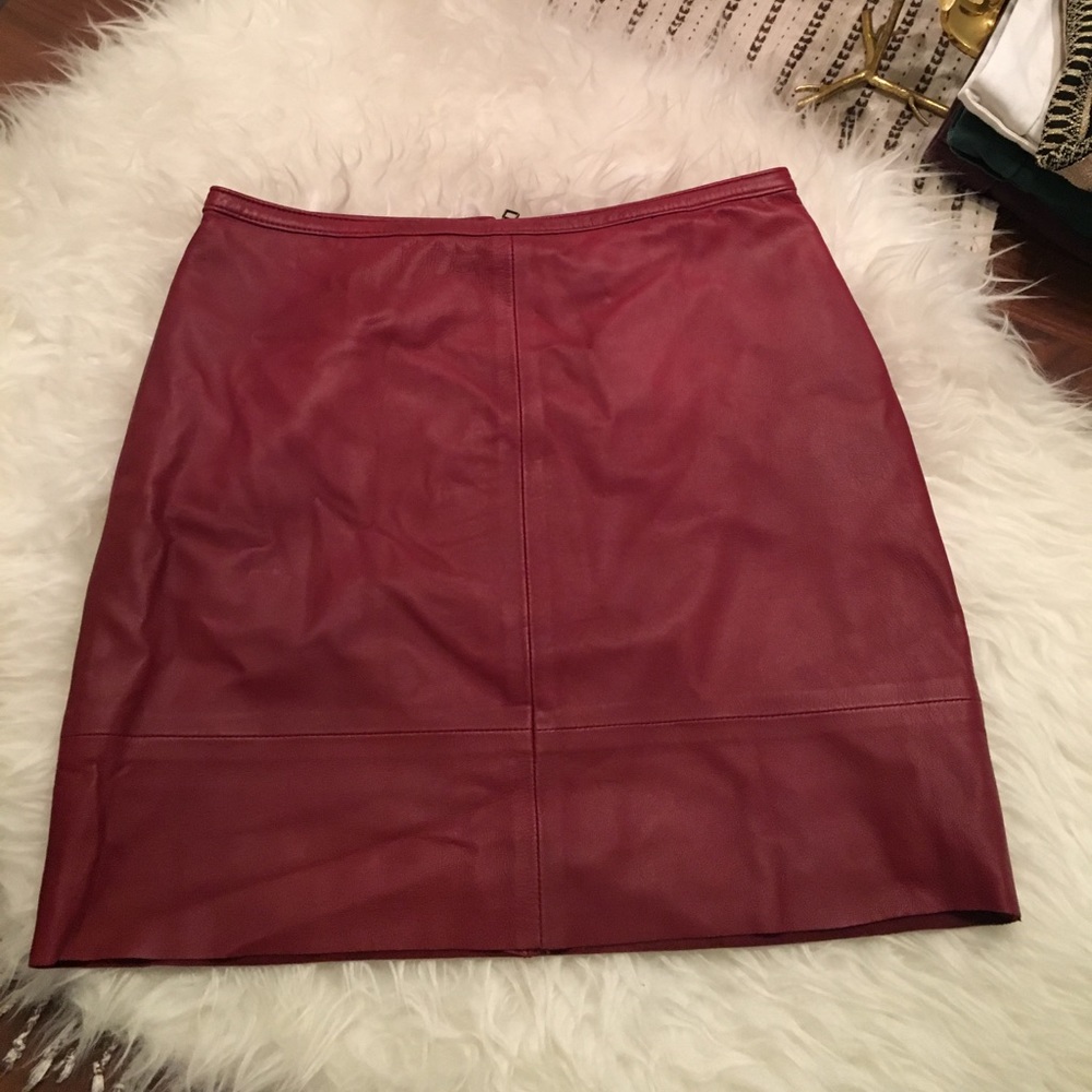 REAL leather Madewell midi skirt w/ lining