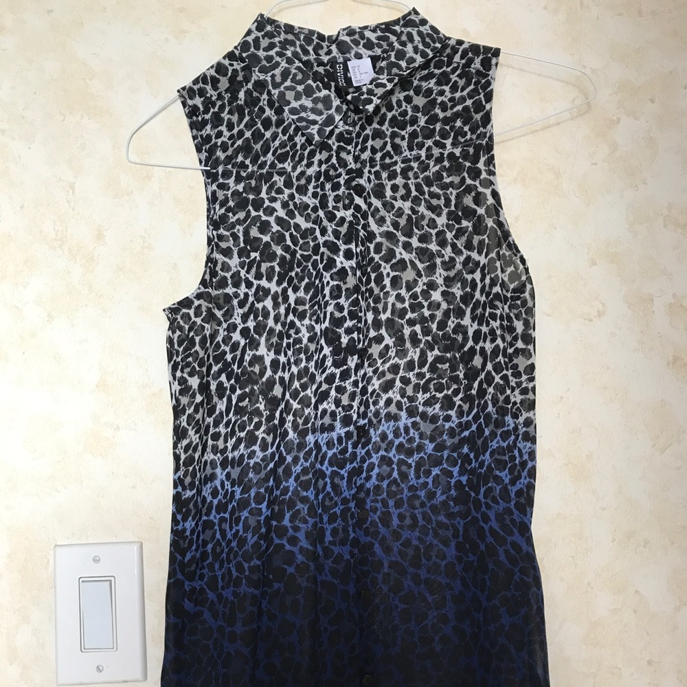 Leopard Print Ombré Blouse