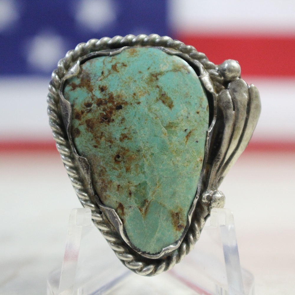 Vintage Navajo Turquoise Sterling Silver Ring #P09