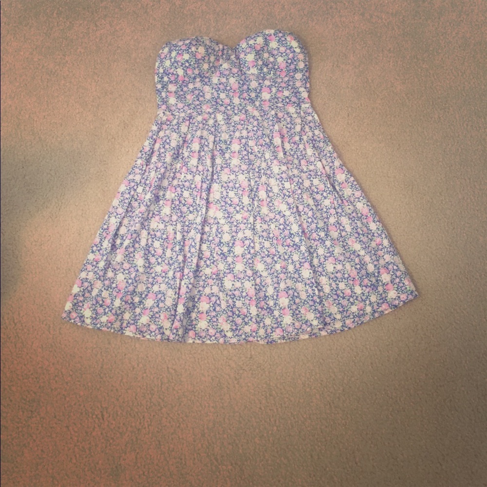 Blue floral mini dress - Picture 1 of 2