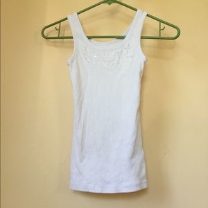 White sequined tank top