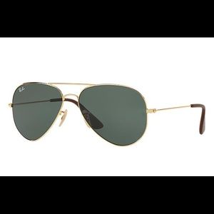 RayBan Aviators - Black and Gold Glass Lenses