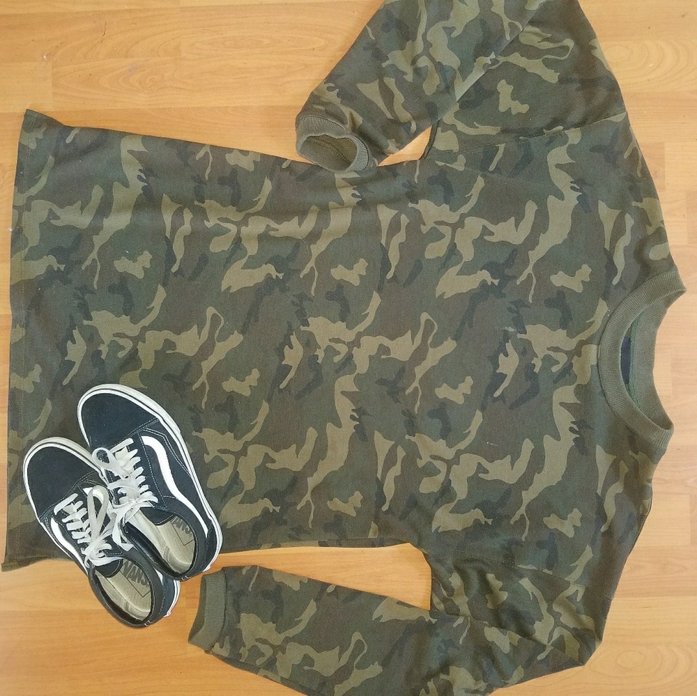 Oversized Camo Sweater Dress