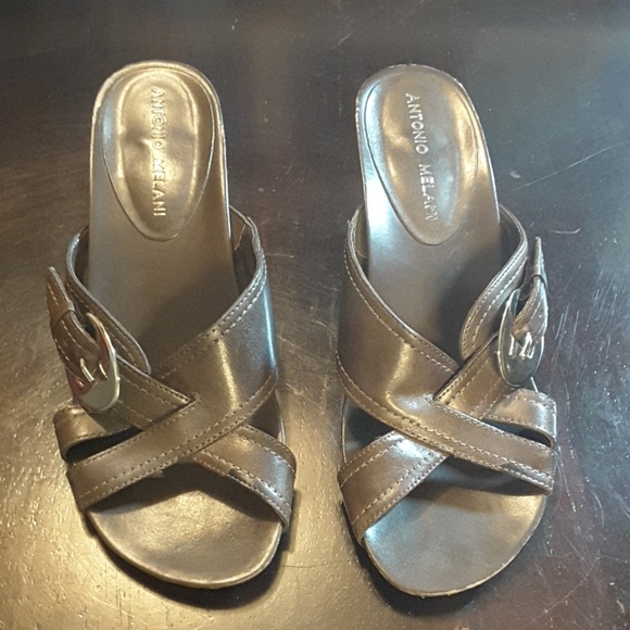 6.5M Antonio Melani 1" heels dress shoes used - Picture 2 of 6