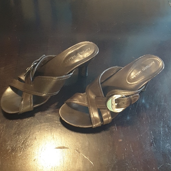 6.5M Antonio Melani 1" heels dress shoes used - Picture 3 of 6