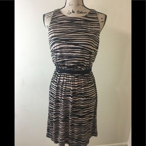 Loft Brown and Black Zebra Print Dress