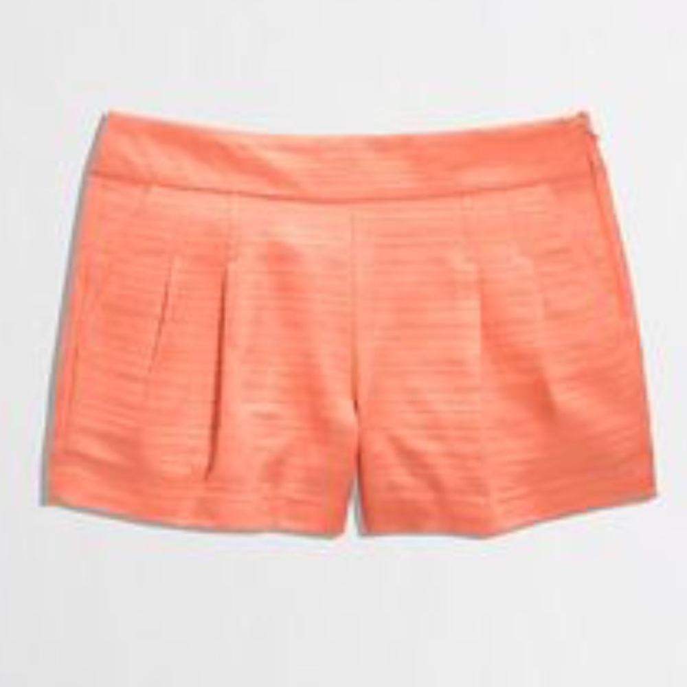 J.Crew factory pleated shorts in vibrant coral