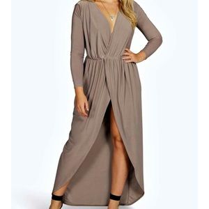 Slinky Wrap Front Maxi Dress