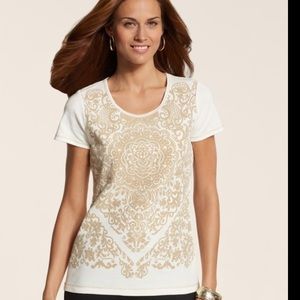 NWT flocked medallion tee
