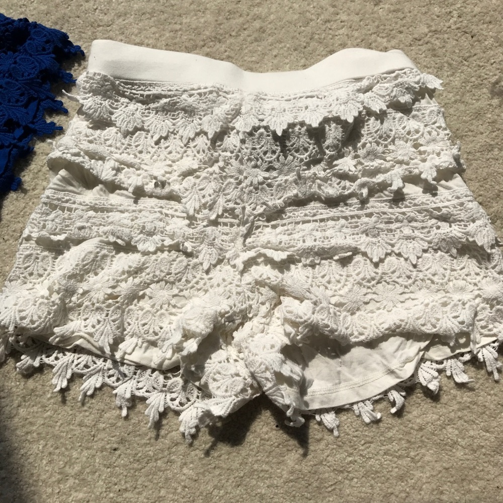 White Lace Shorts