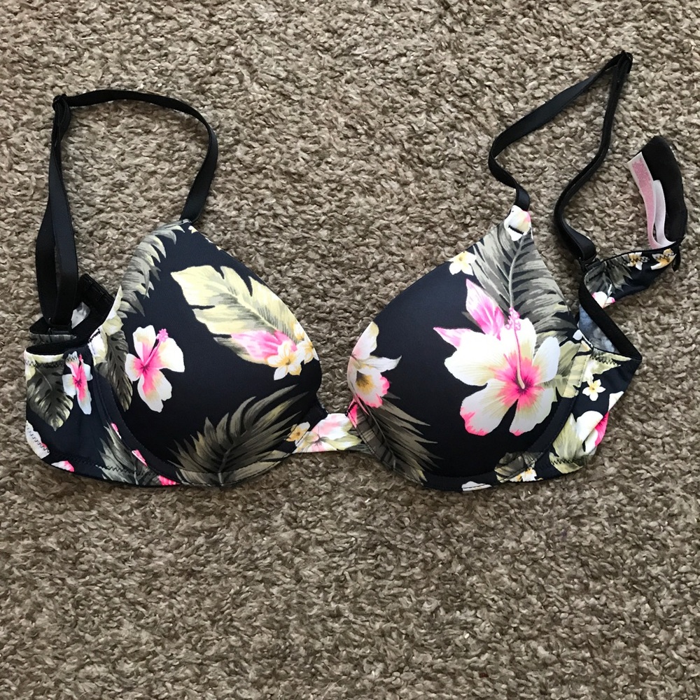 PINK Hawaiian Floral Push Up Bra