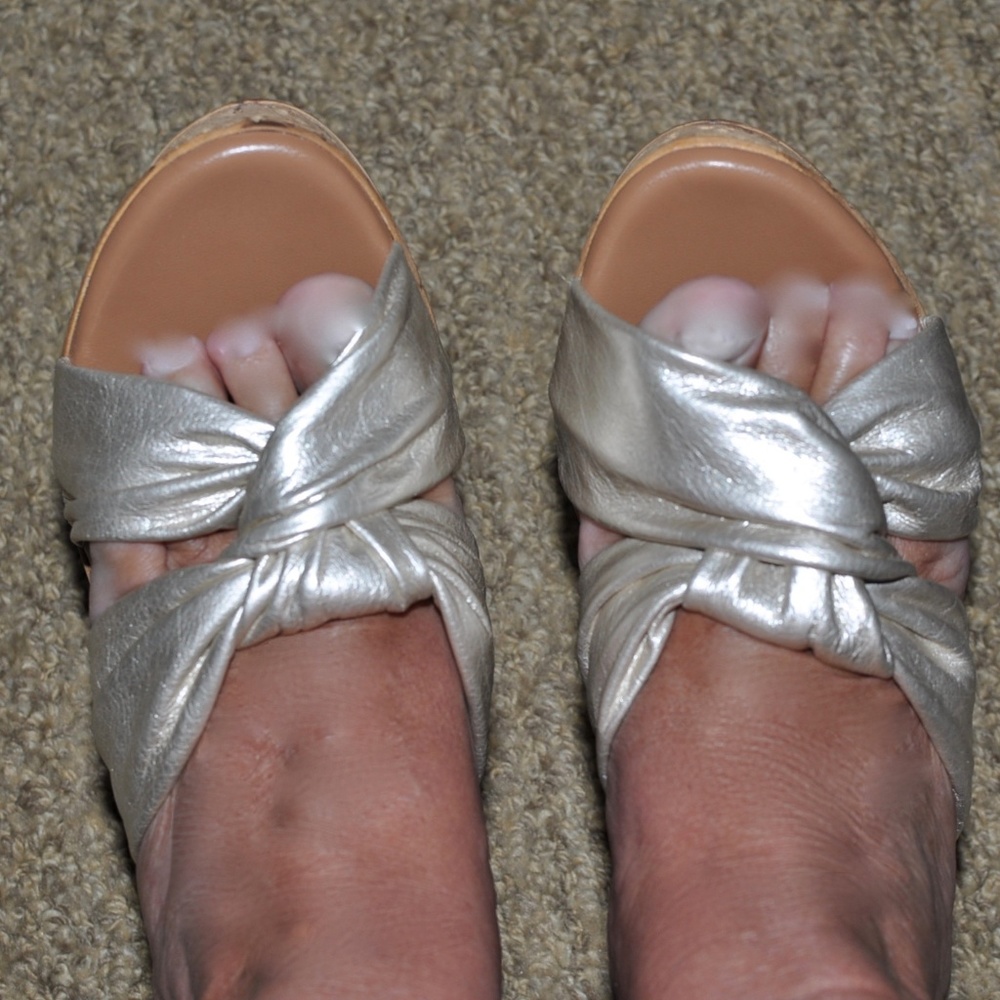 Gold and Cork Slide Wedges