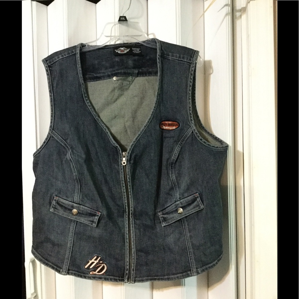 Plus size HD blue Jean vest