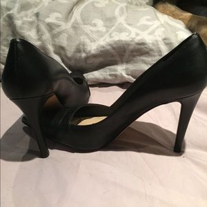 Black leather stilettos