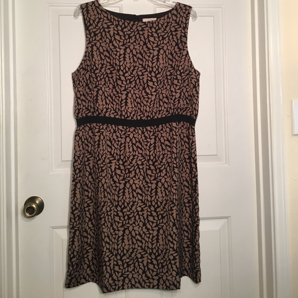 LOFT Print Dress with elastic waist band