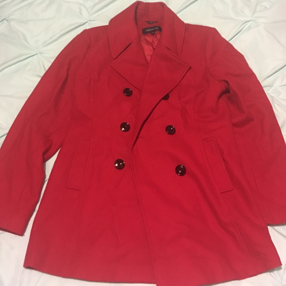 Jones New York Red Pea Coat