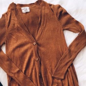 Rust orange hippie rose cardigan
