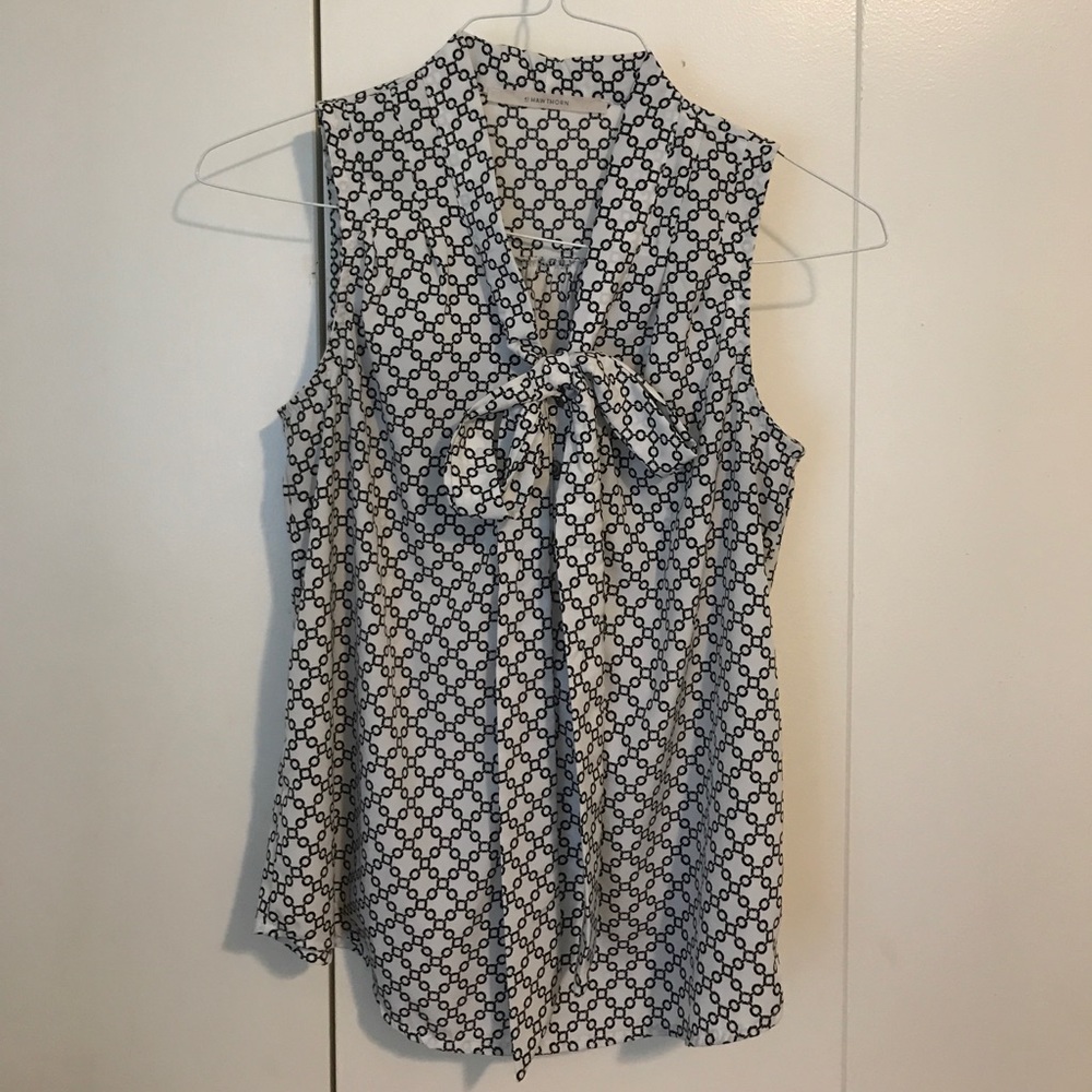 Black and white shirt tie blouse