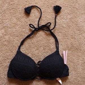 VS The Gorgeous Black Lace Push-Up Bikini Top