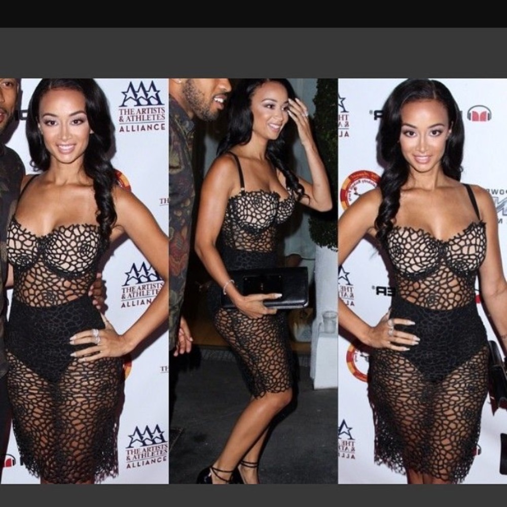 Lace laser cut dress