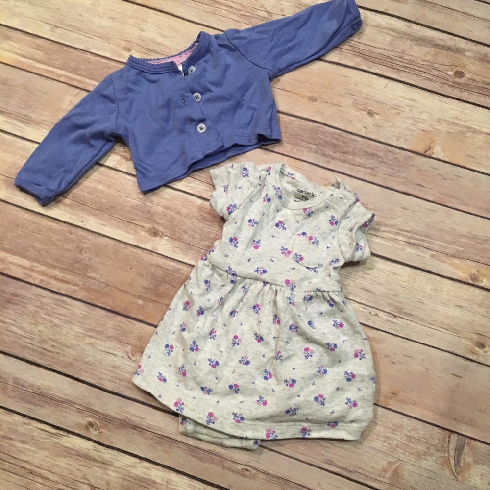 Bodysuit dress and cardigan