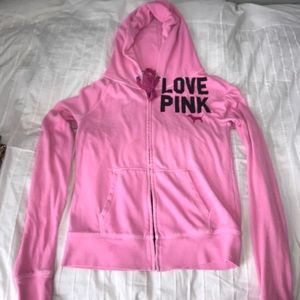 Pink PINK zip up hoodie