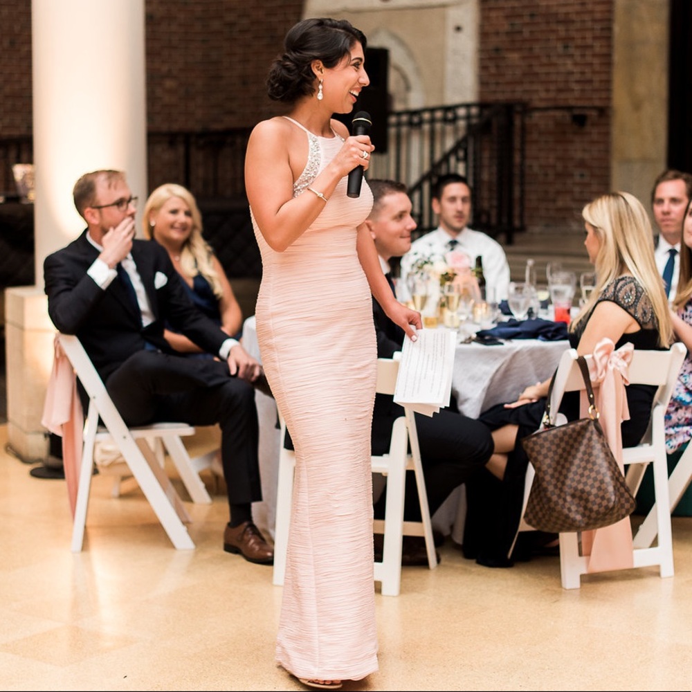 Blush MOH Gown Wedding Guest Prom or Bridesmaid